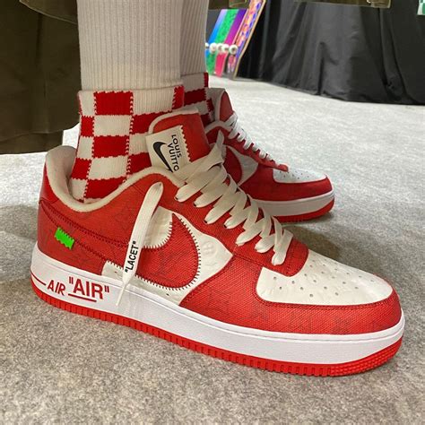 nike collab lv|Louis Vuitton Nike Air Force 1 Low By Virgil Abloh White Red .